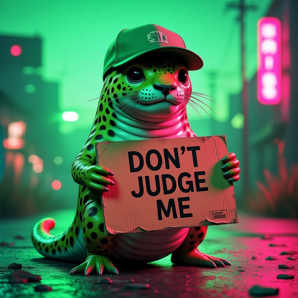 Leopard Slug Asks Not to be Judged in Synthwave