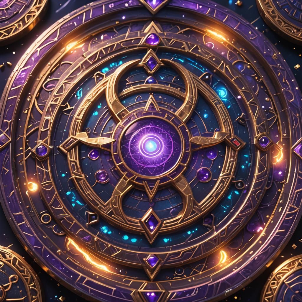 Cosmic Amulet Power in Fantasy Art Style