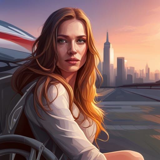 Detailed Portrait of Woman in Wheelchair Road Trip