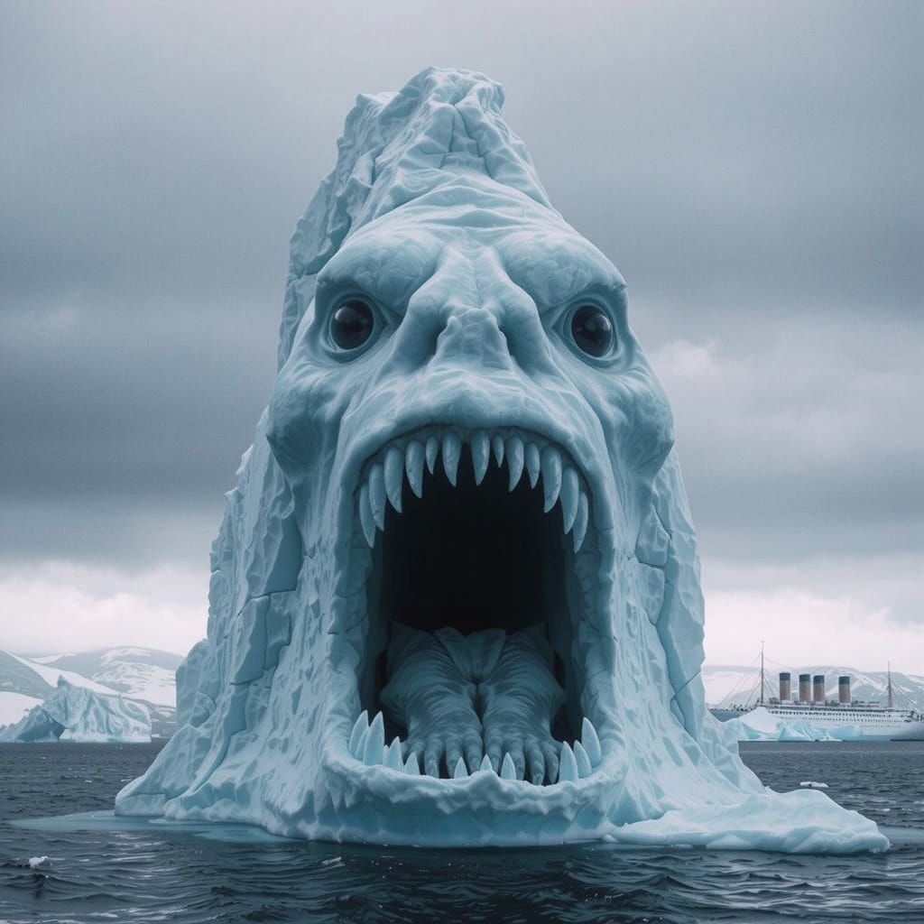 Towering Iceberg with Malevolent Intent, Digital Art
