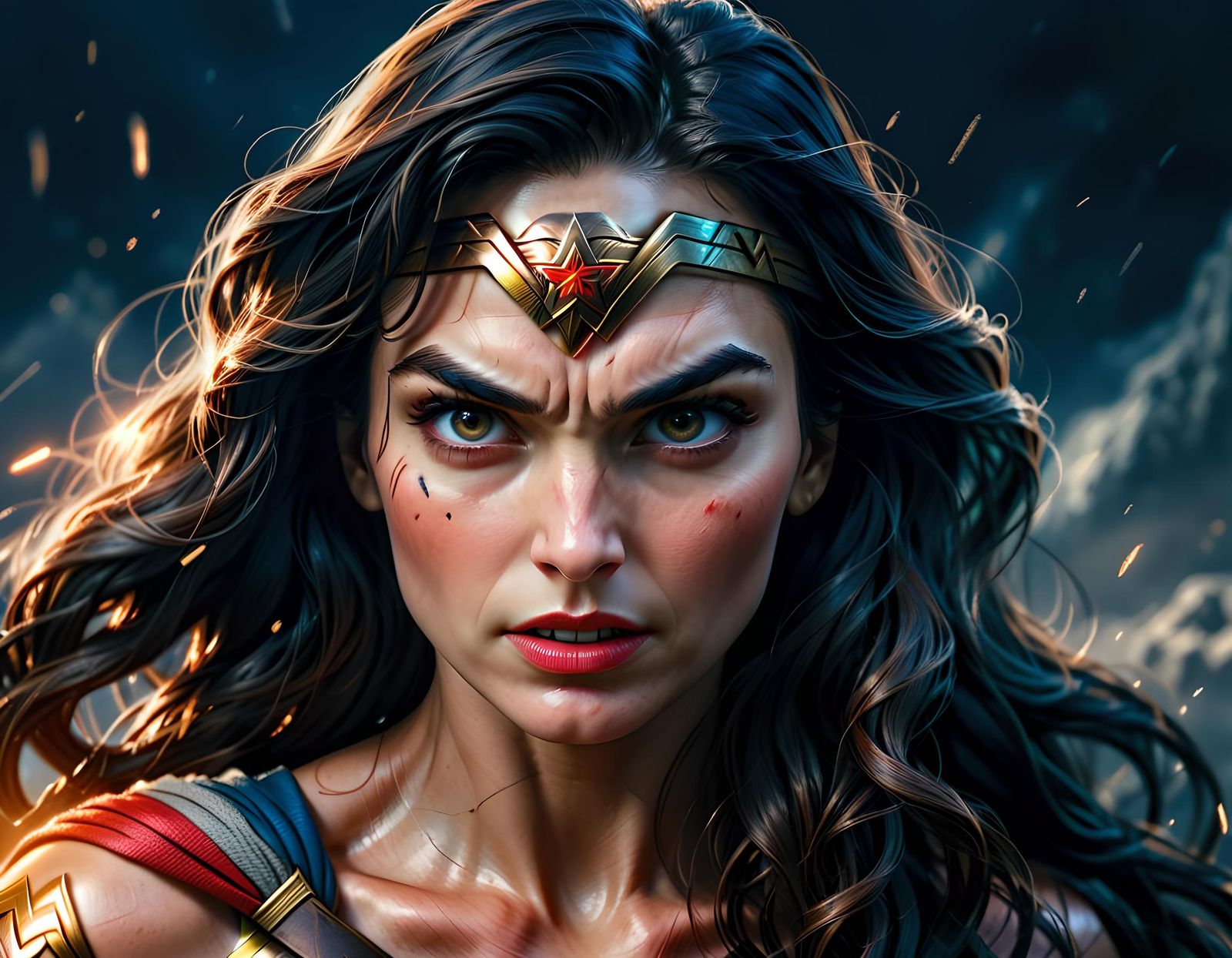 Wonder Woman Realistic Hyperdetailed Portrait in HDR