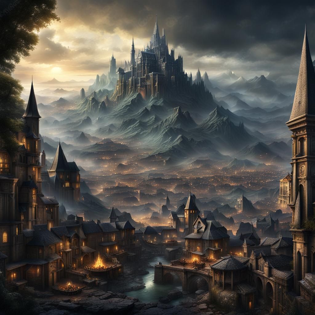 Dark Fantasy Mining City in Medieval France