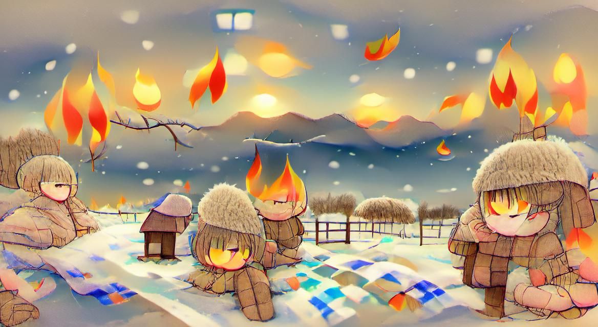 AI Generated Warm Winter Landscape