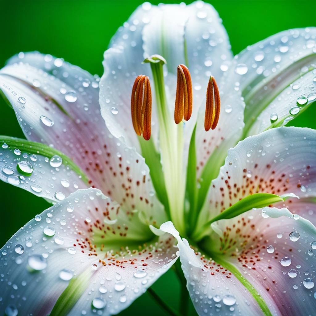 Lily Blossom in Dewy Field, Professional Photography