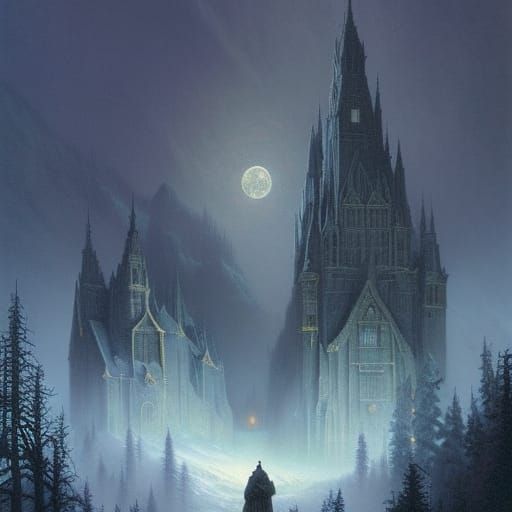 Ethereal Mail Delivery by Arafel: A Fantasy Scene