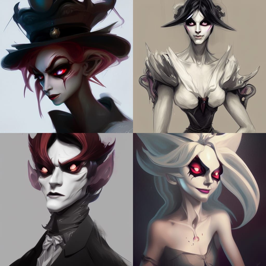 Alastor Hazbin Hotel Portrait in Art Nouveau Style