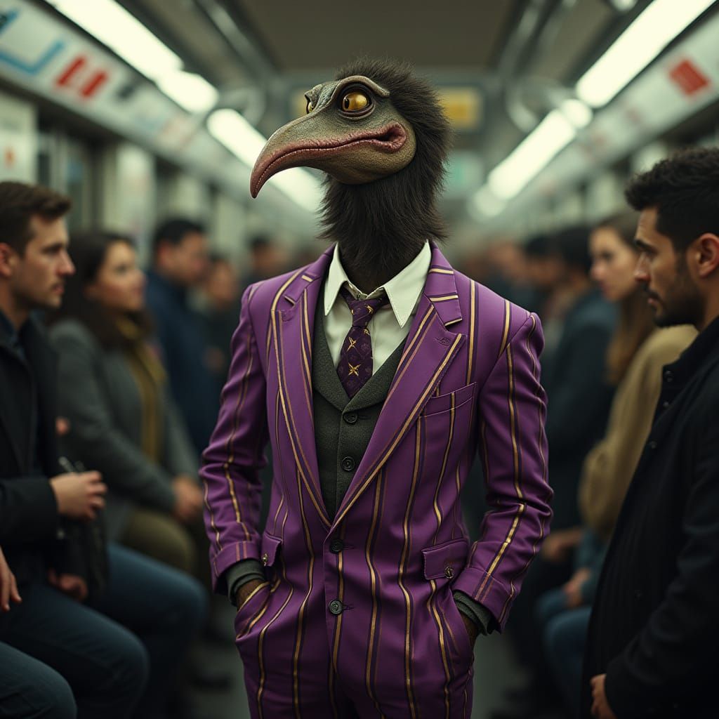 Surreal Subway Scene in Burtonesque Style