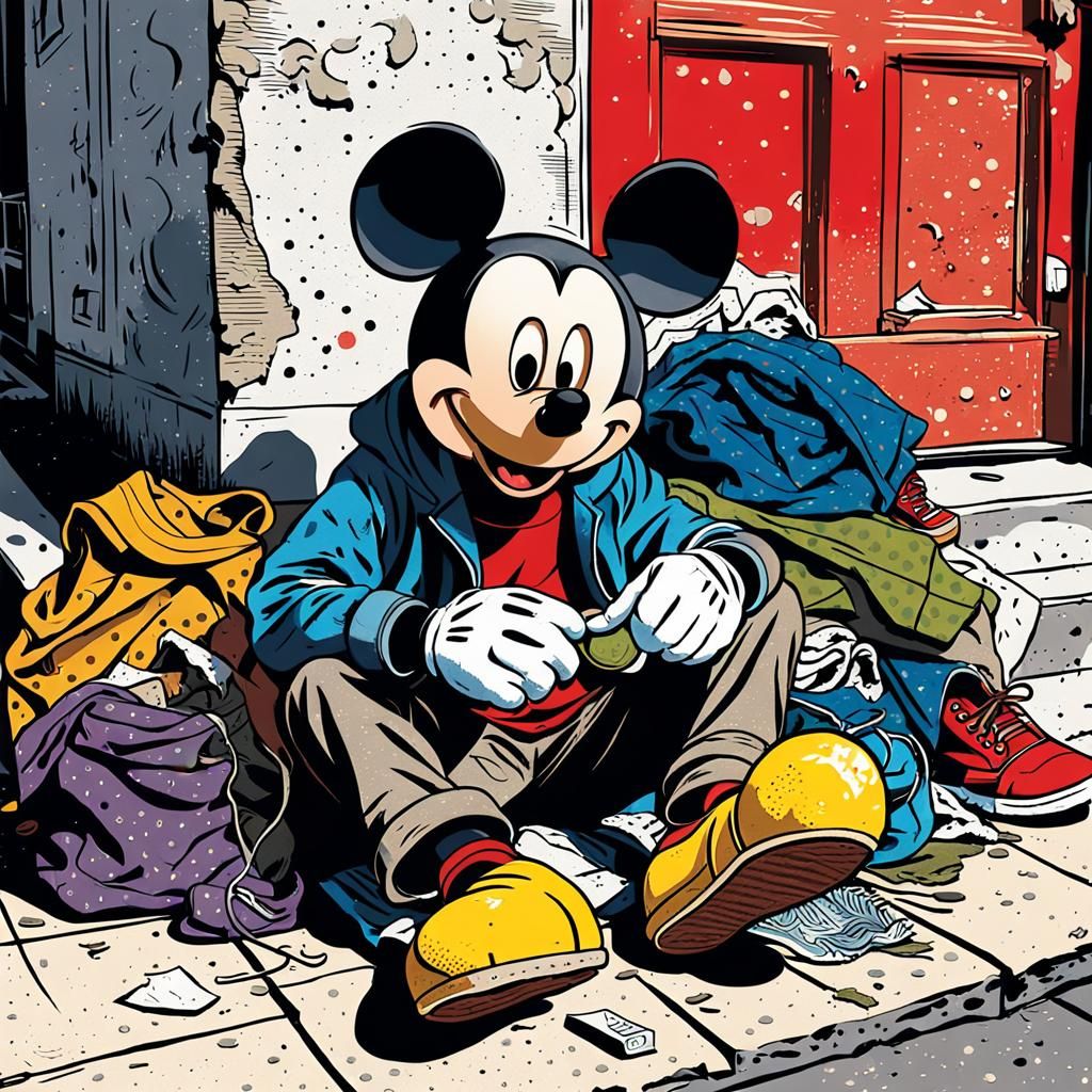 Mickey Mouse Addict in Pop Art Style