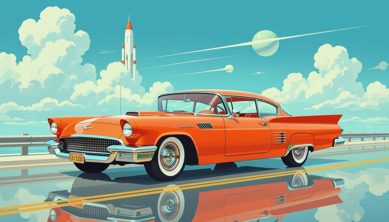 Vibrant Orange Retro-Futurism Aesthetic