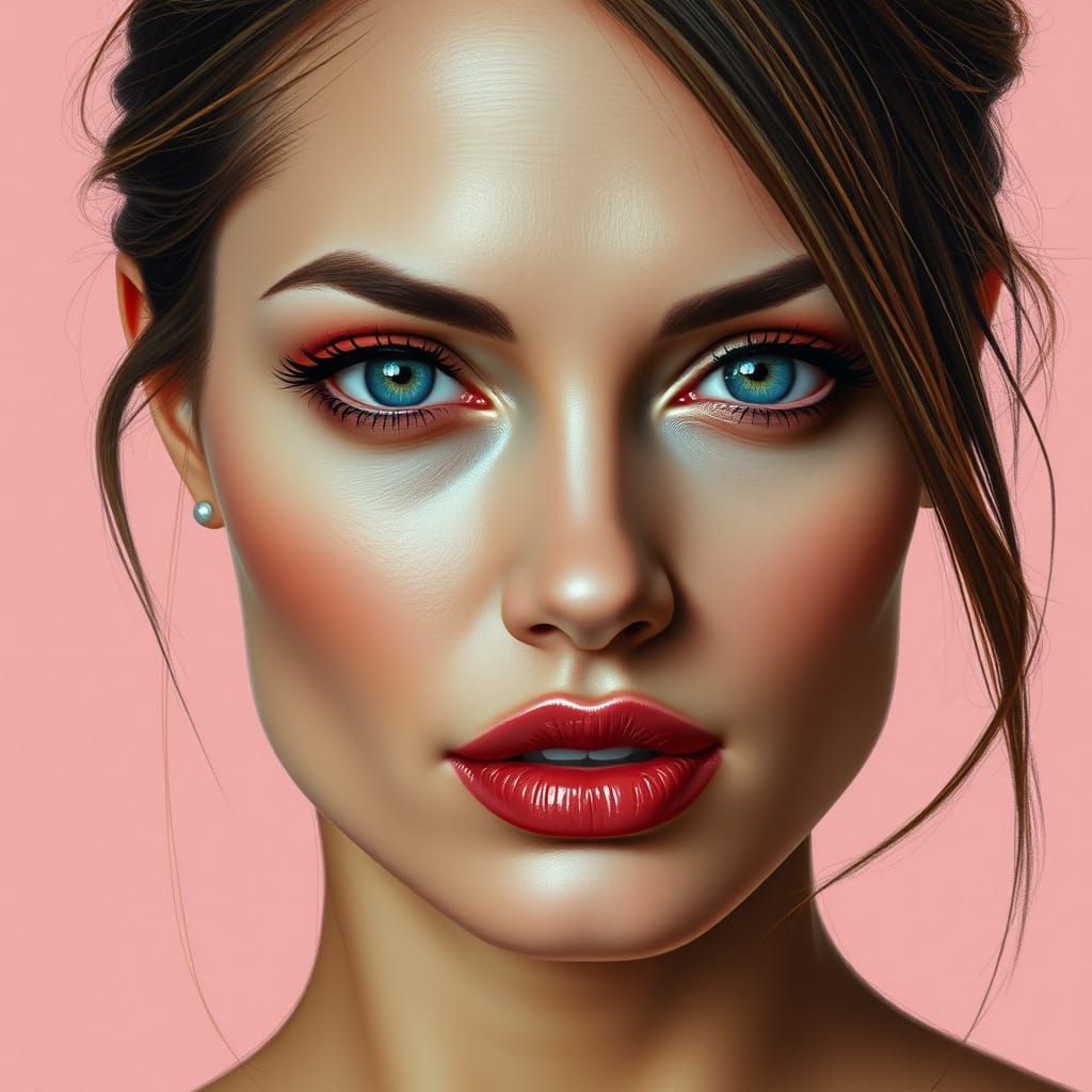 Ethereal Portrait of a Woman in Soft Watercolor Hues