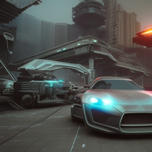 Futuristic Cars with Intricate Mech Details