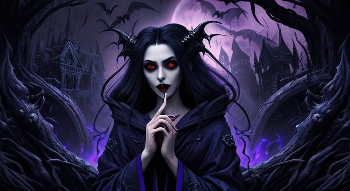 Tim Burton Style Vampire in Graveyard