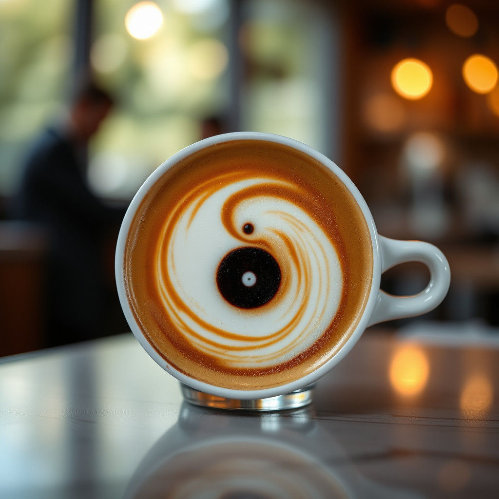 Yin and Yang Latte Art in Professional Photography