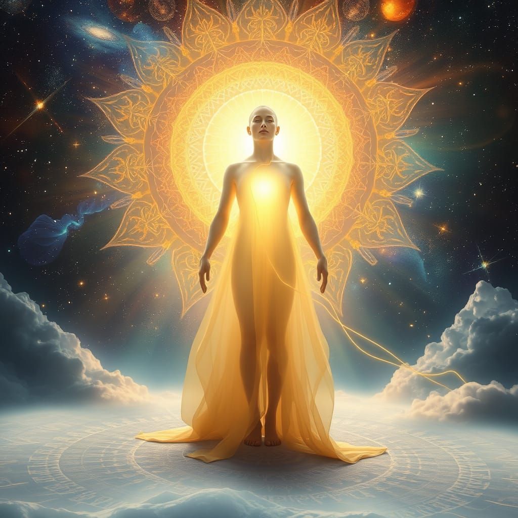 Surreal Cosmic Portrait in Vedic Aesthetic