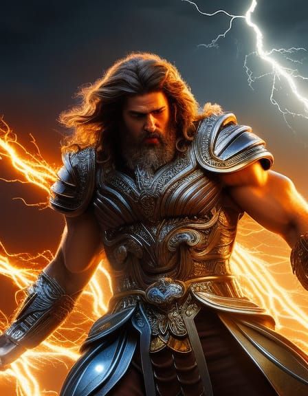 Majestic Zeus Portrait in Hyperdetailed Digital Art