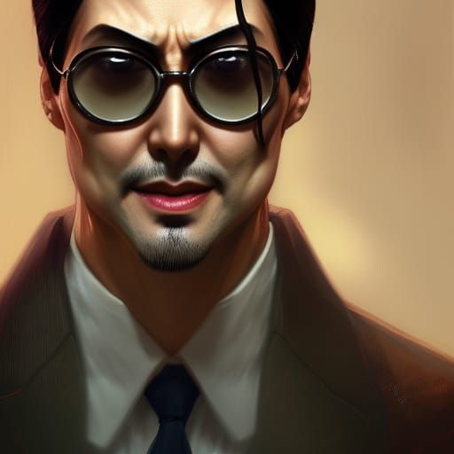 Goro Majima Portrait: Hyperdetailed Concept Art