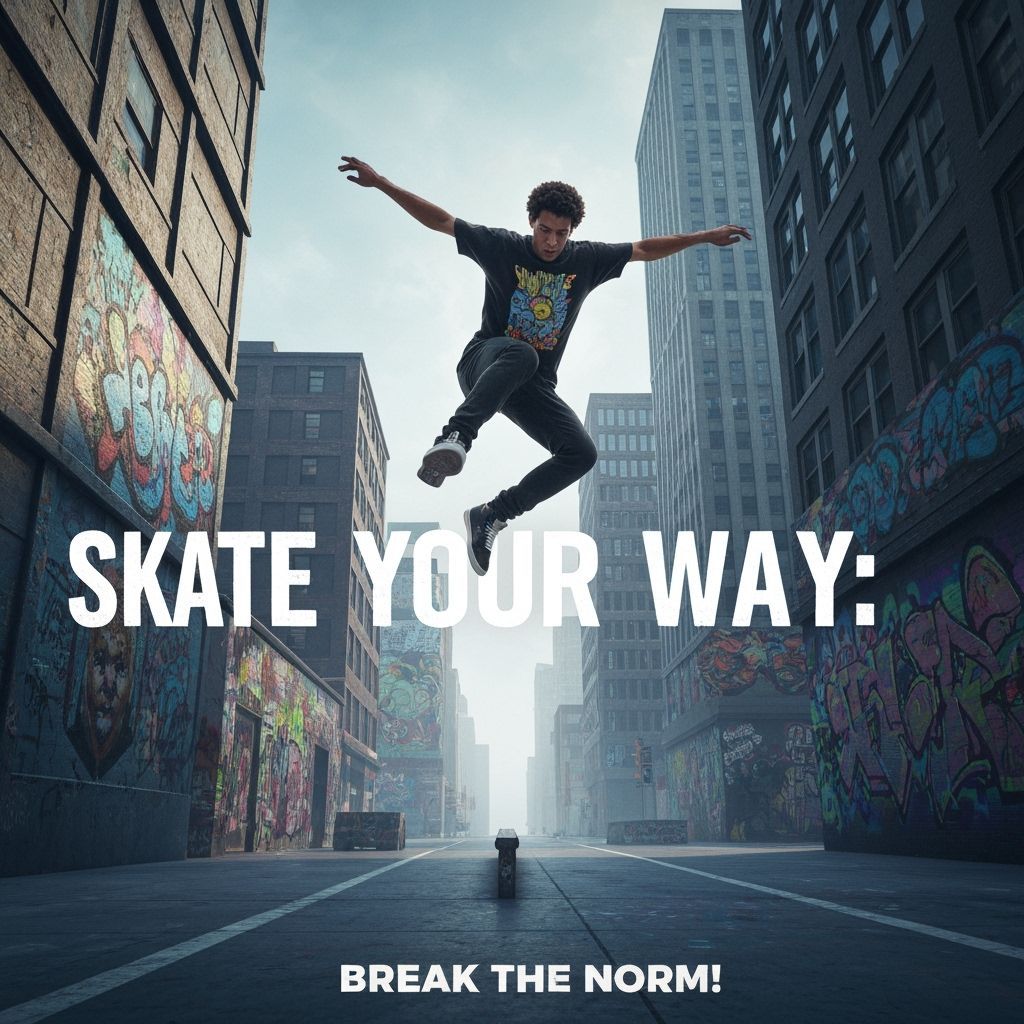 Skater Performing Tricks in Urban Cityscape