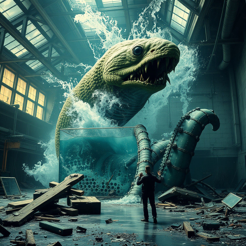 Gargantuan Eel Monster Breaks Free: A Biomechanical Nightmar...