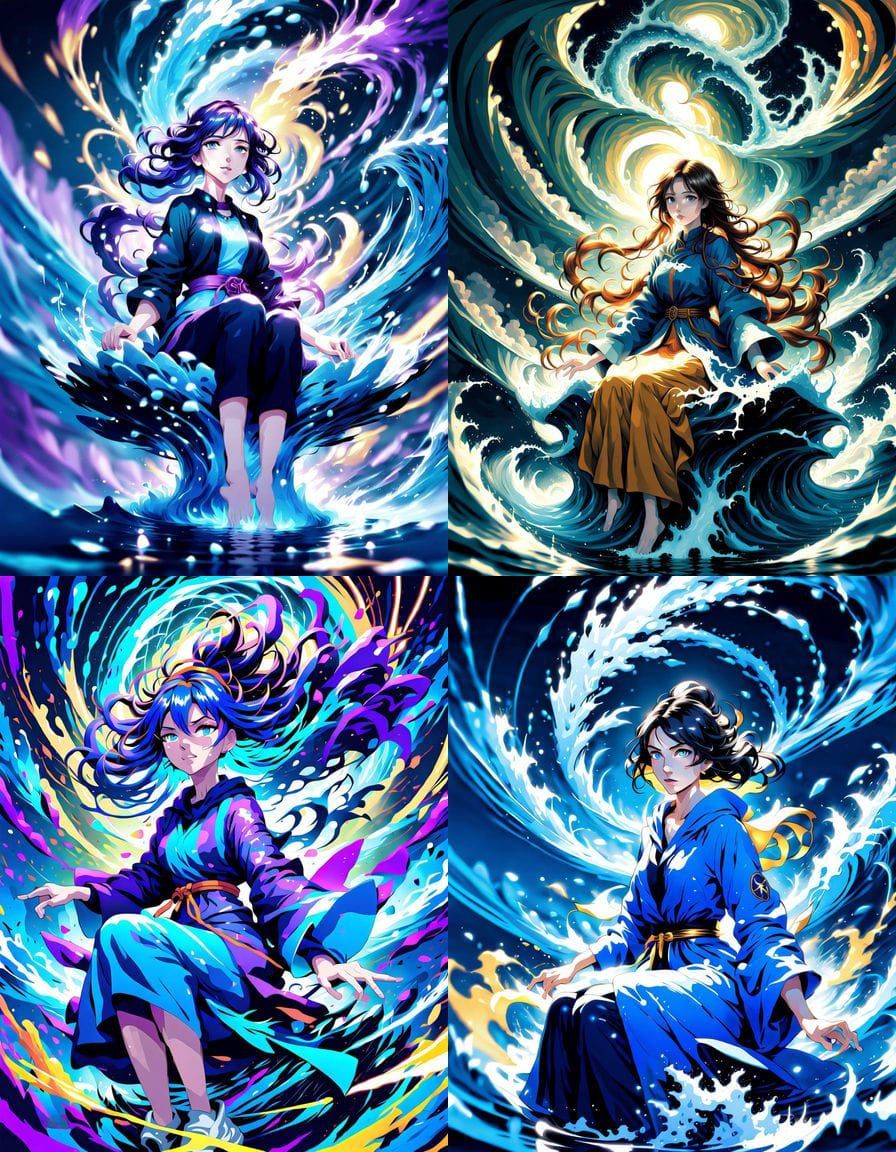 Woman Serene on a Maelstrom, Anime Art Style