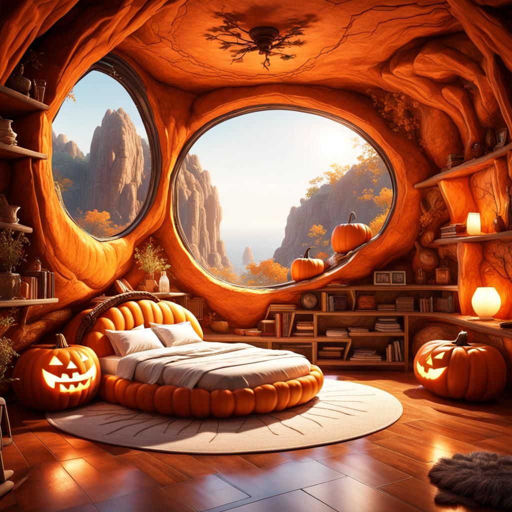 Pumpkin Cave Bedroom: Maximalist Manhwa in Unreal Engine