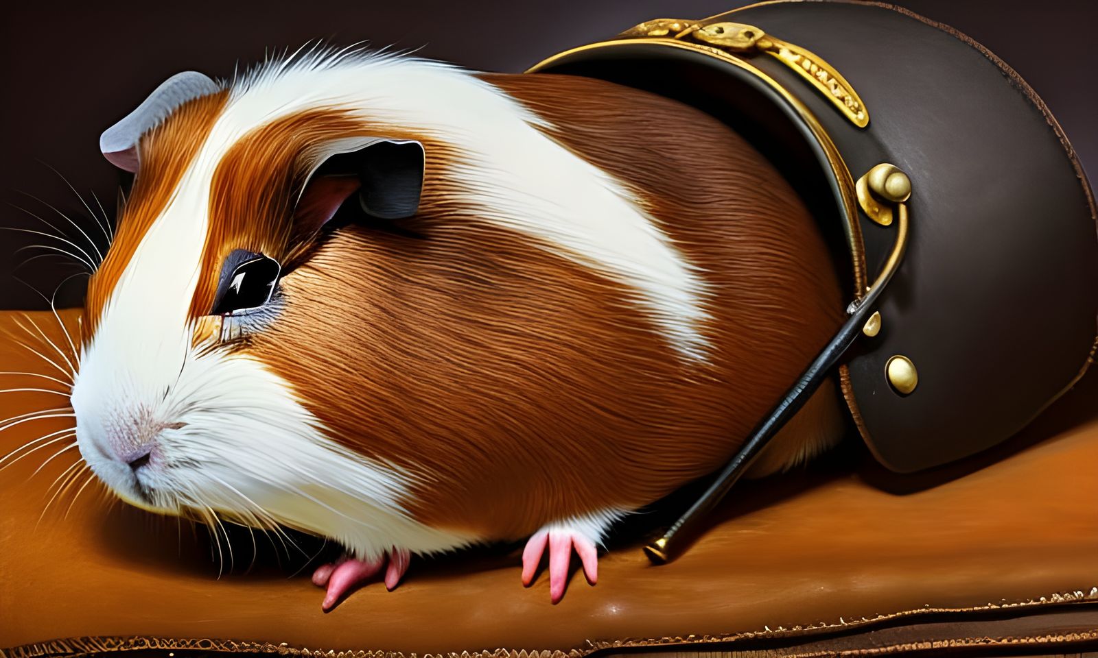 guinea pig with saddle