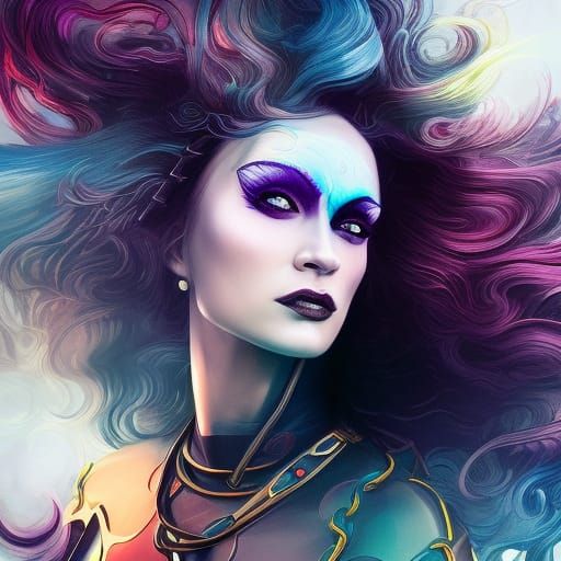 Mystique Portrait in Art Nouveau Style