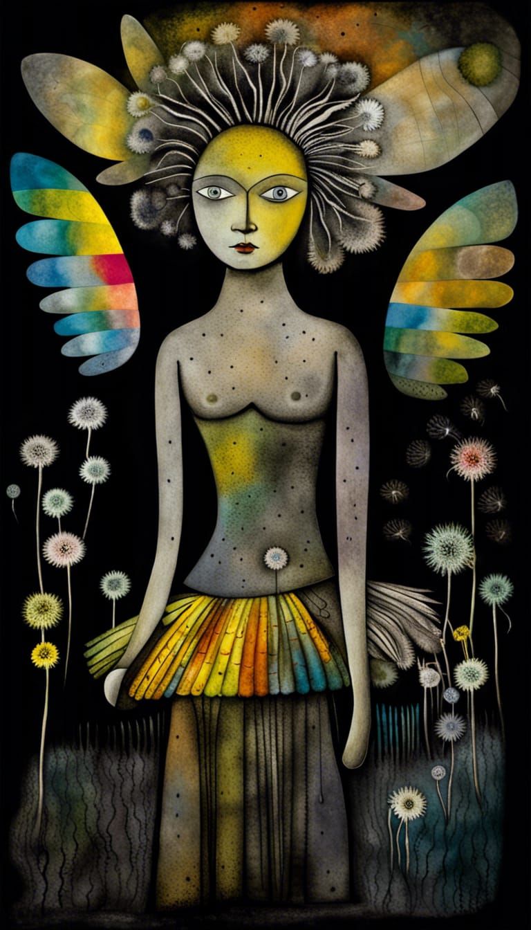 Fairies Make Wishes in Dandelion Dreamscape