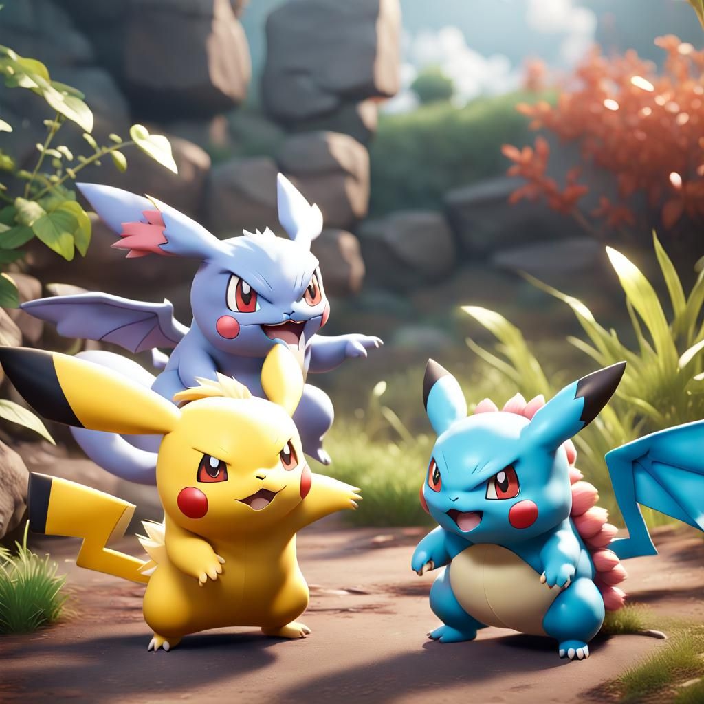 Angry Pokemon about to brawl lol