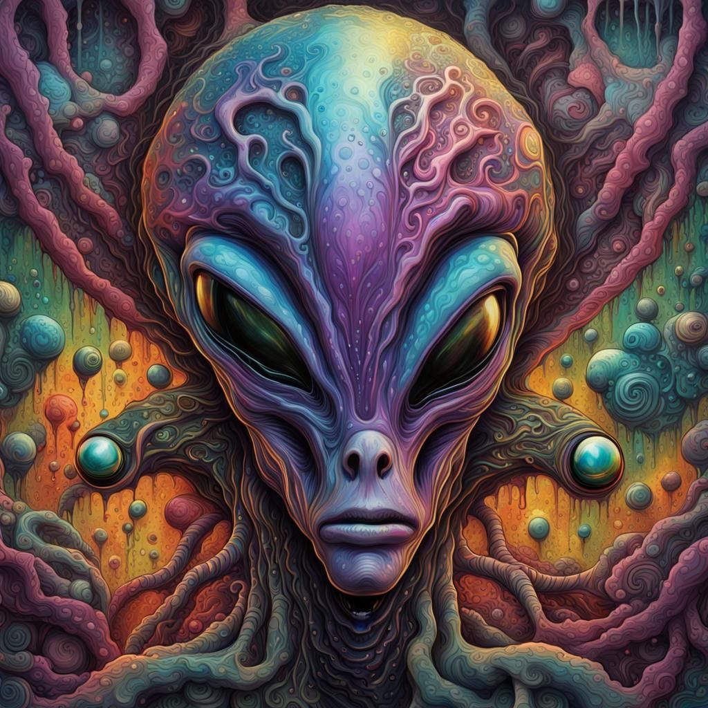 Colorful Alien Graffiti Art in Ultra Detail