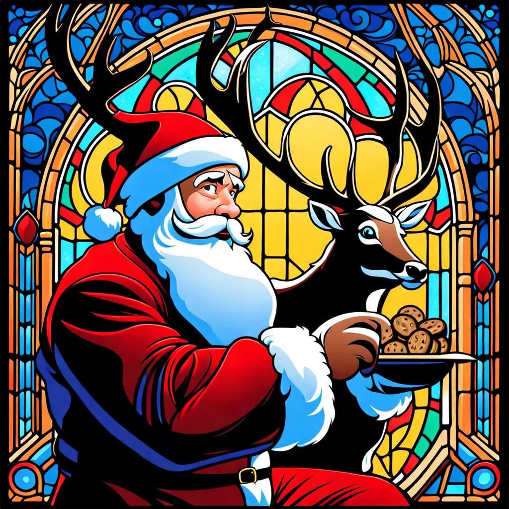 Santa Claus Cocoa Art Nouveau Poster