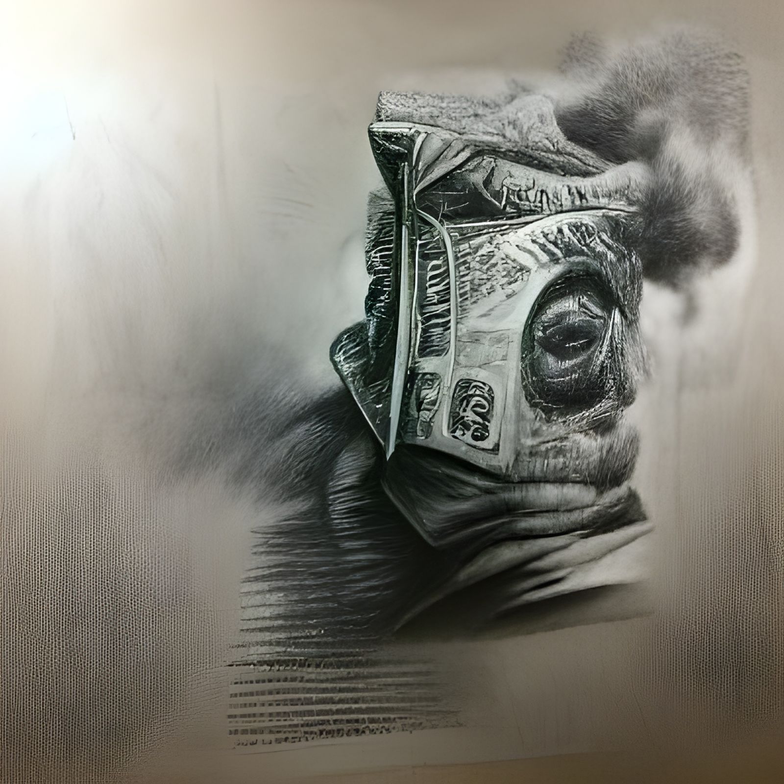 Hyperdetailed Charcoal Drawing: Money For Nothing