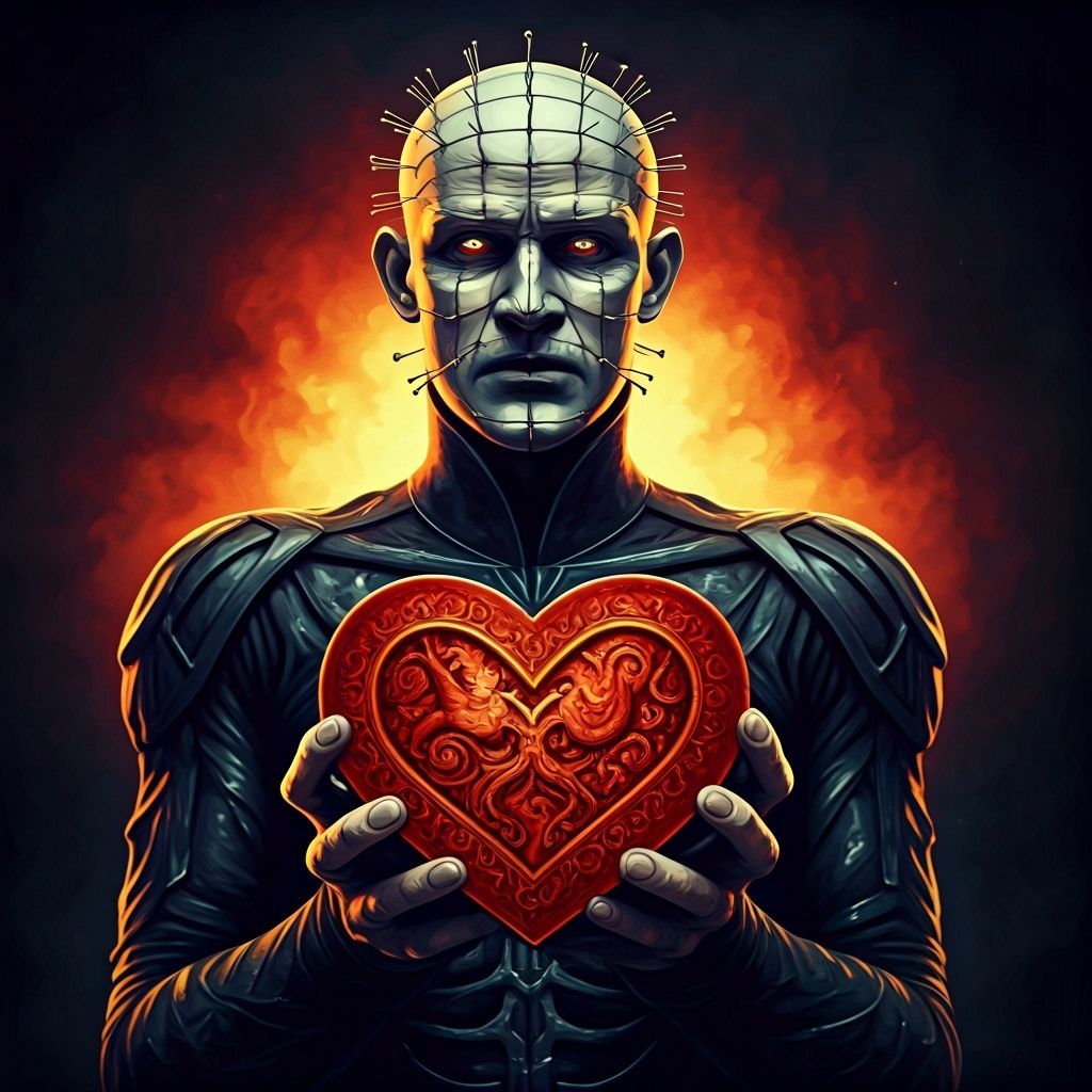 Pinhead Valentine Heart Puzzle Box Watercolor