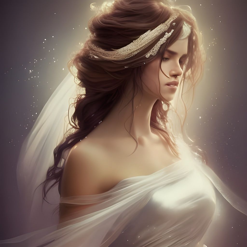 Crying Princess in Wedding Dress: Detailed Portrait