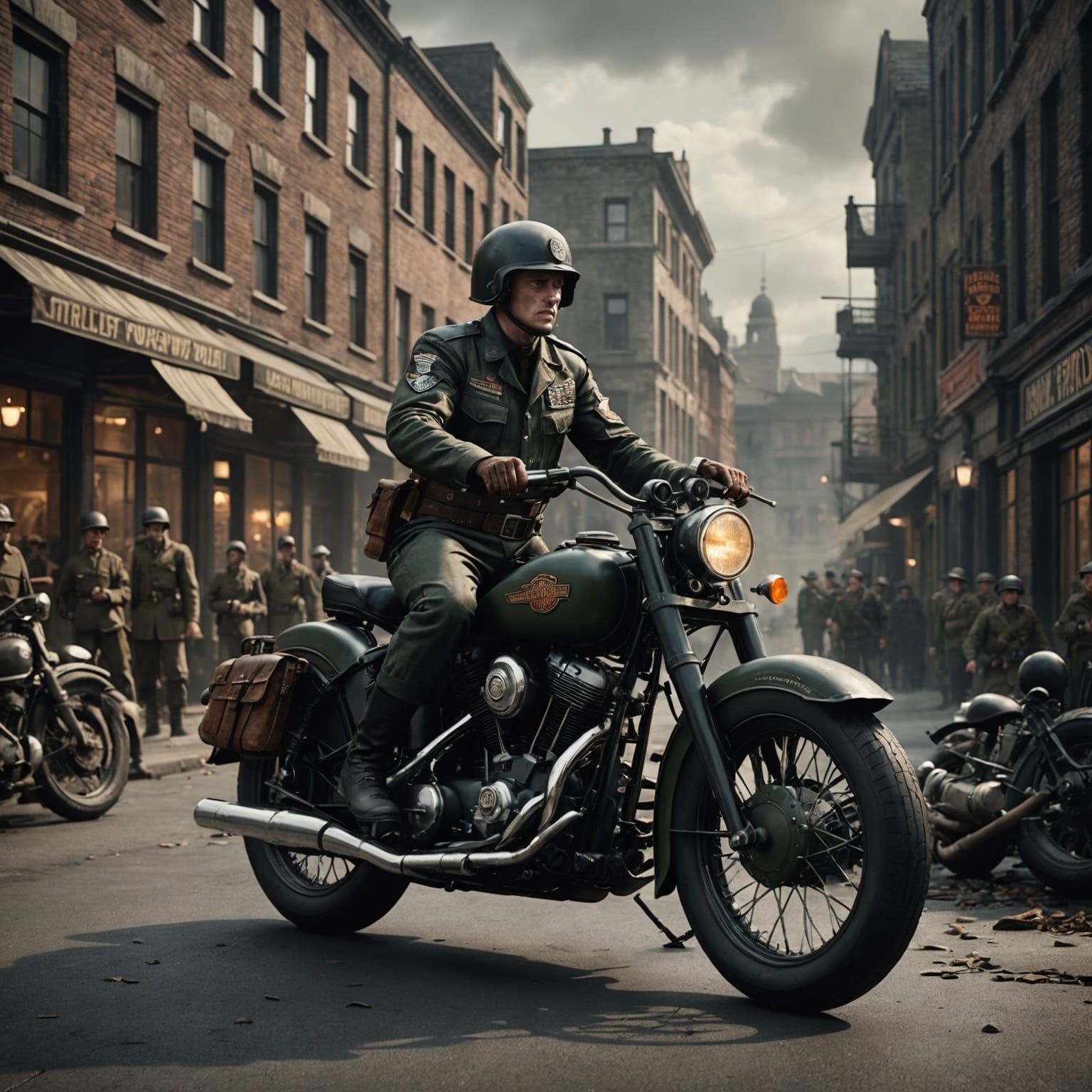 Military Police Harley-Davidson WLA in World War 2