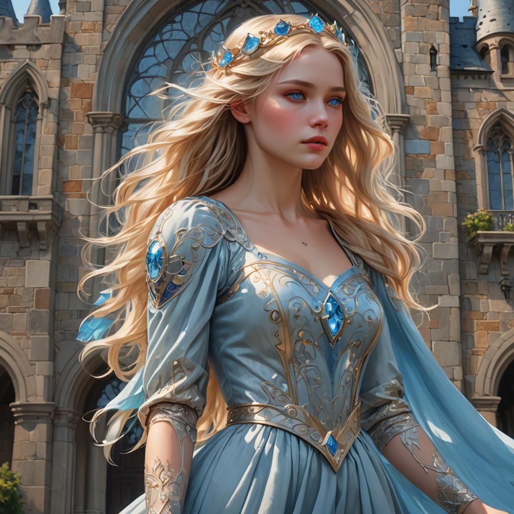 Blonde Princess Portrait in Dynamic Lighting