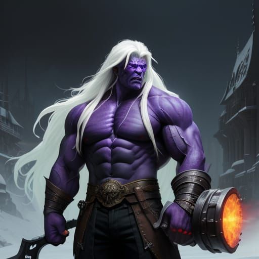 Glowing Red-Eyed Hulk in Dark Fantasy Art