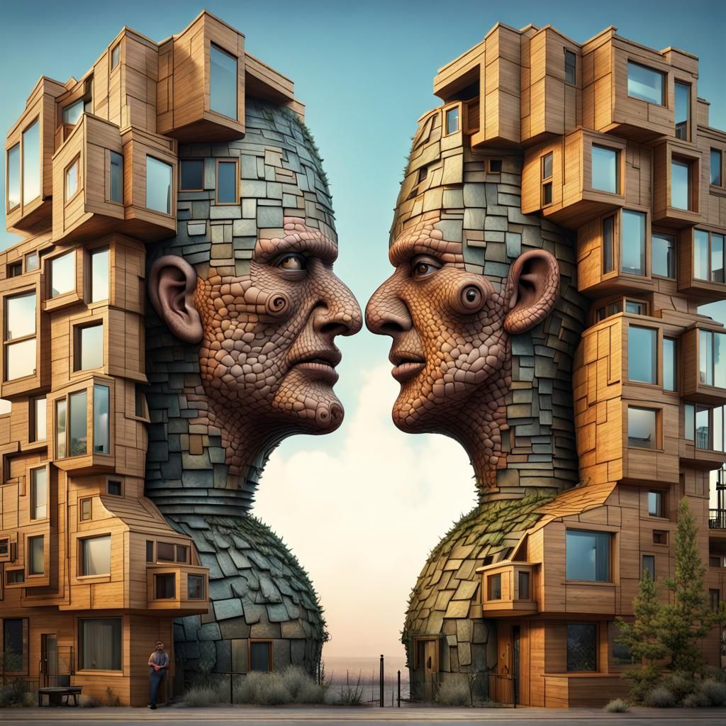 Architectural Faces in Hybridcore Style