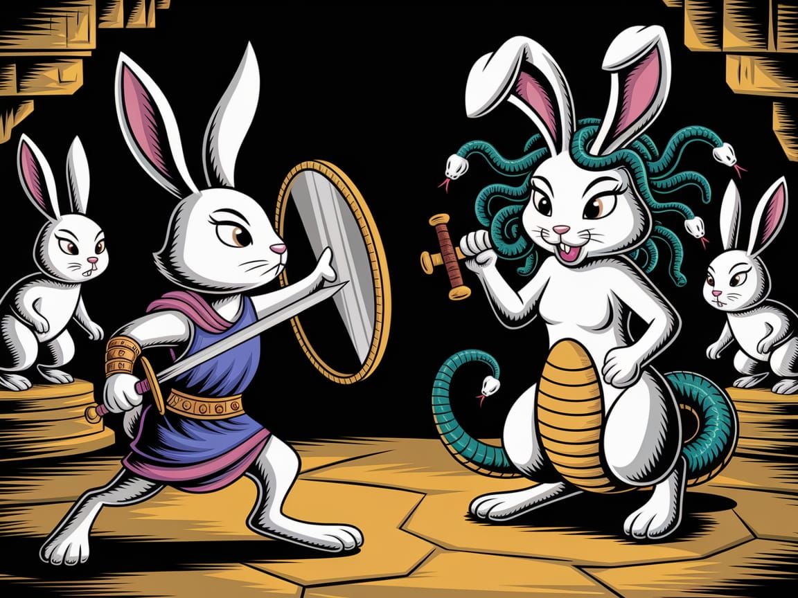 Rabbit Perseus Battles Bunnygirl Medusa