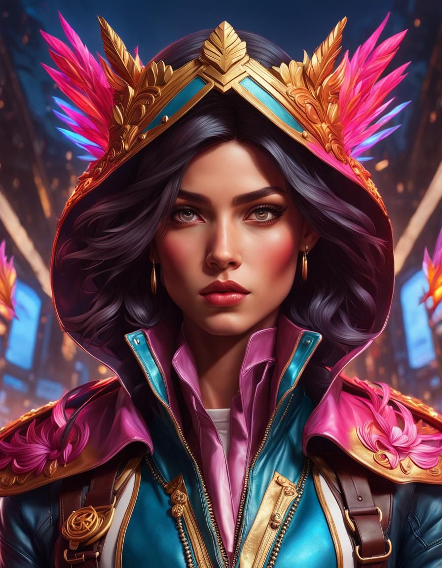 Aria Blaze in Leather Jacket: Hyperdetailed Portrait