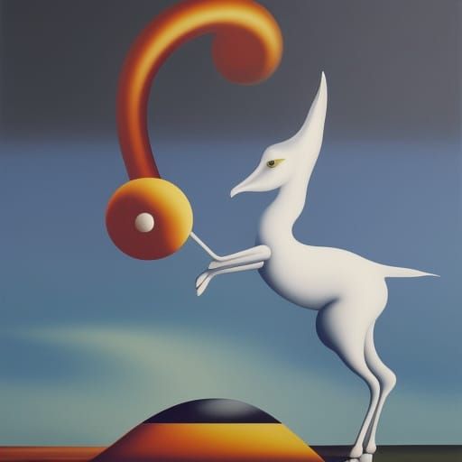 Surreal One-Legged Creature in Dreamscape Style
