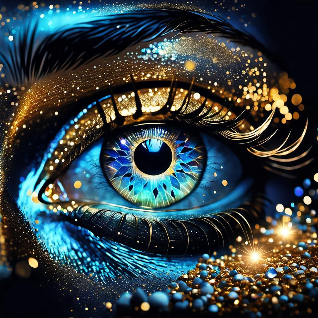 Cosmic Crystal Eye Dreamscape at Midnight