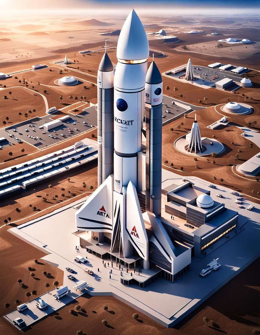 Futuristic AI Rocket Hub: Space Exploration Technology