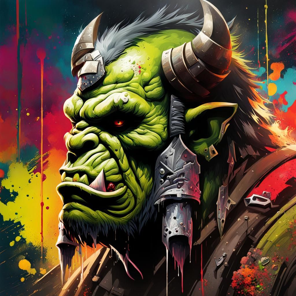 Orc Traitor in Graffiti Street Art Style
