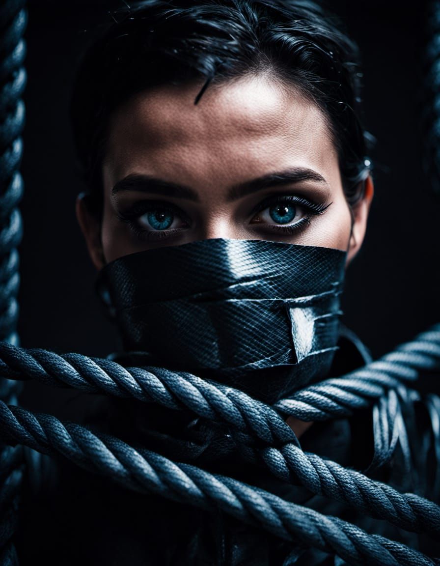 Gritty Hostage Scene in Dark, Moody Photography Style