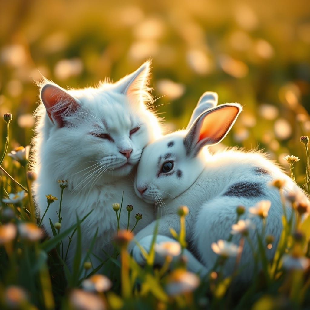 Whimsical Springtime Duo in Cinematic Style