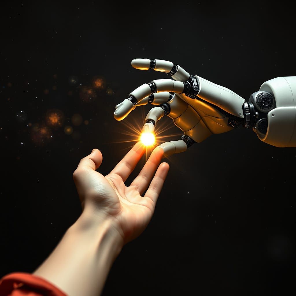 Robotic Touch in Space: A Digital Birth of Adam