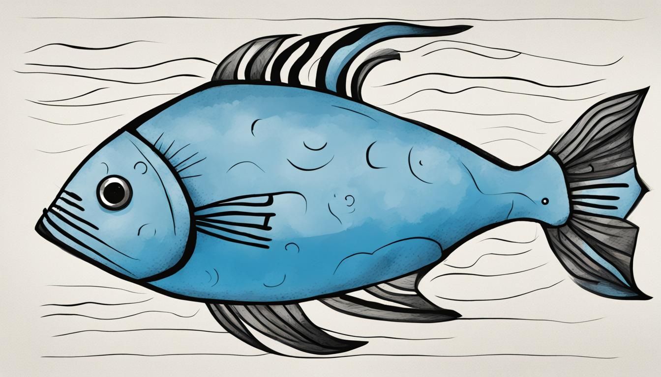 Stylized Stick Figure Fish