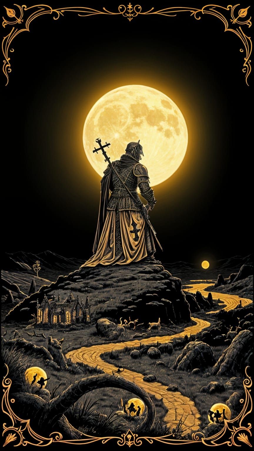 Moonlit Knight in Bilibin Style