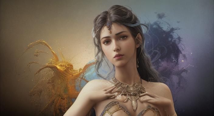 Shamhuresh (شمهورش)  frank frezetta style fantasy women proto-elamite culture silver and gold talismans effigies chalice...