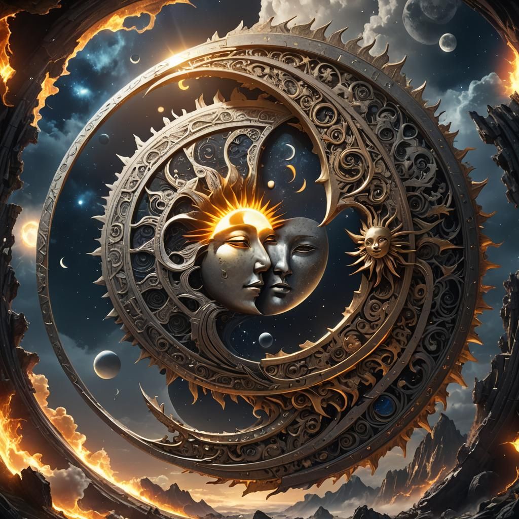 Yin Yang Sun and Moon: Digital Matte Painting